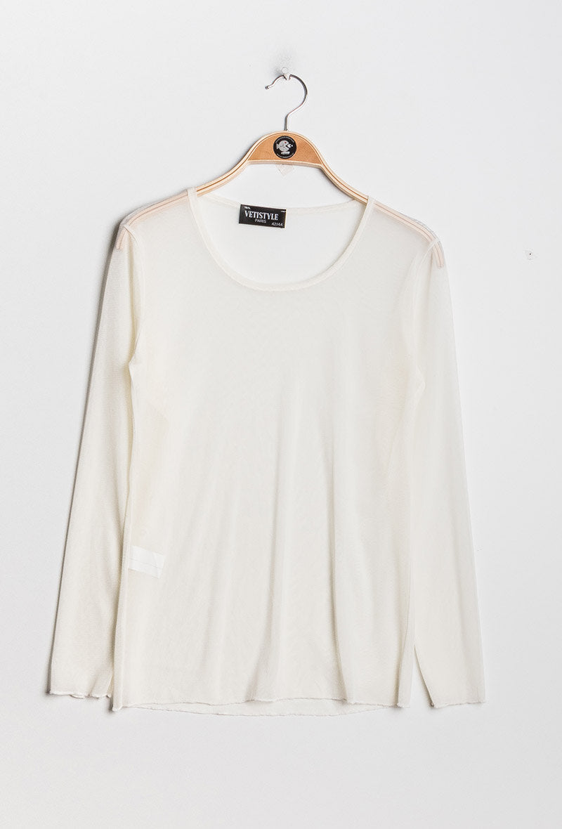 Transparent t-shirt in fishnet i Stor Storlek