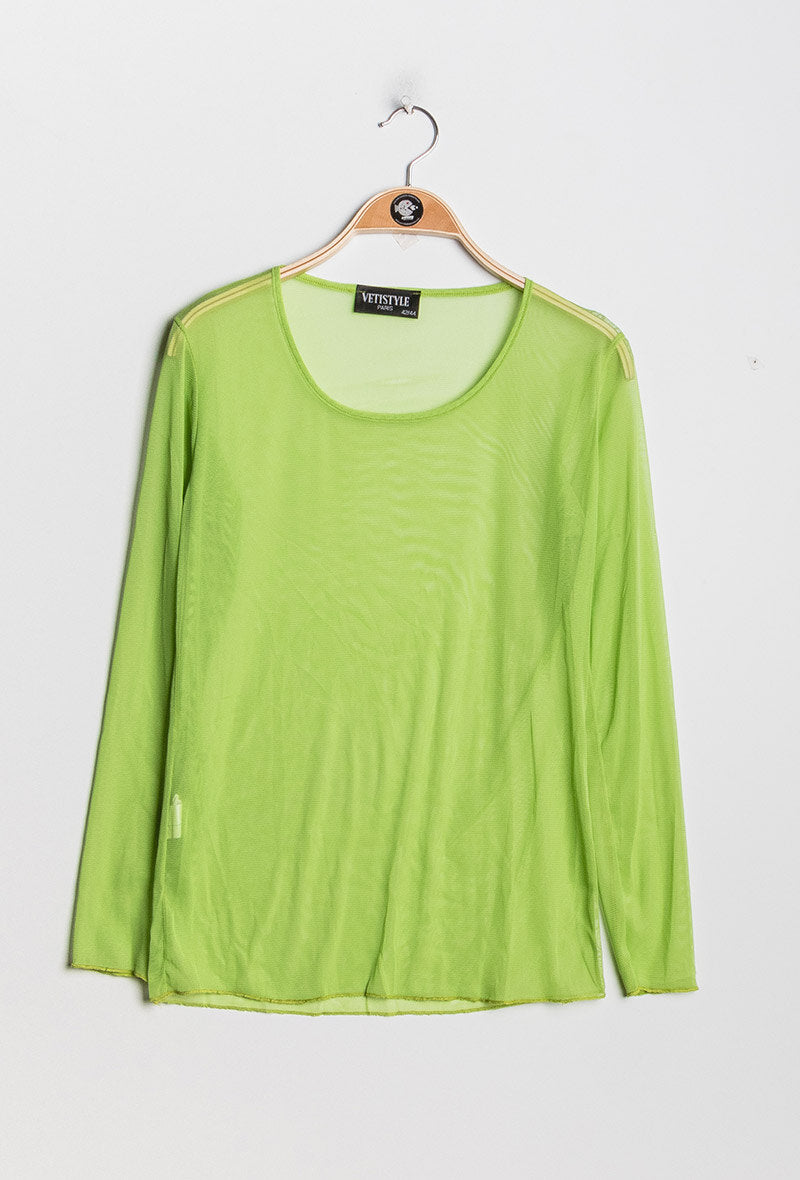 Transparent t-shirt in fishnet i Stor Storlek