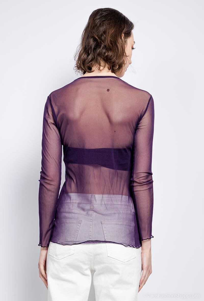 Transparent t-shirt i fiskenät i stor storlek