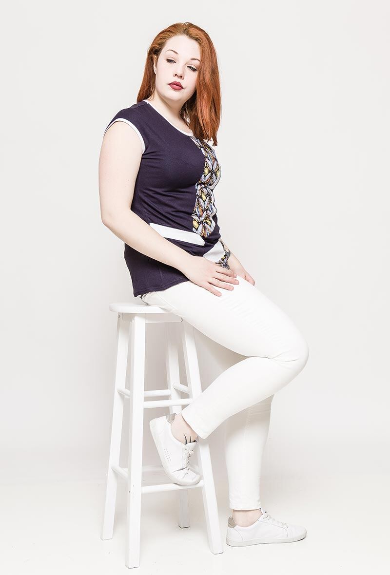 Printed t-shirt i Stor Storlek