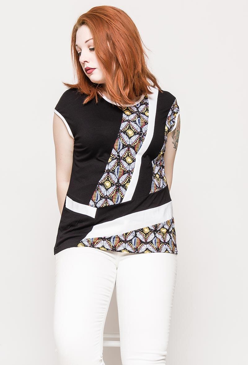 Printed t-shirt i Stor Storlek