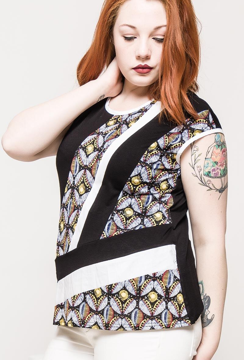 Printed t-shirt i Stor Storlek