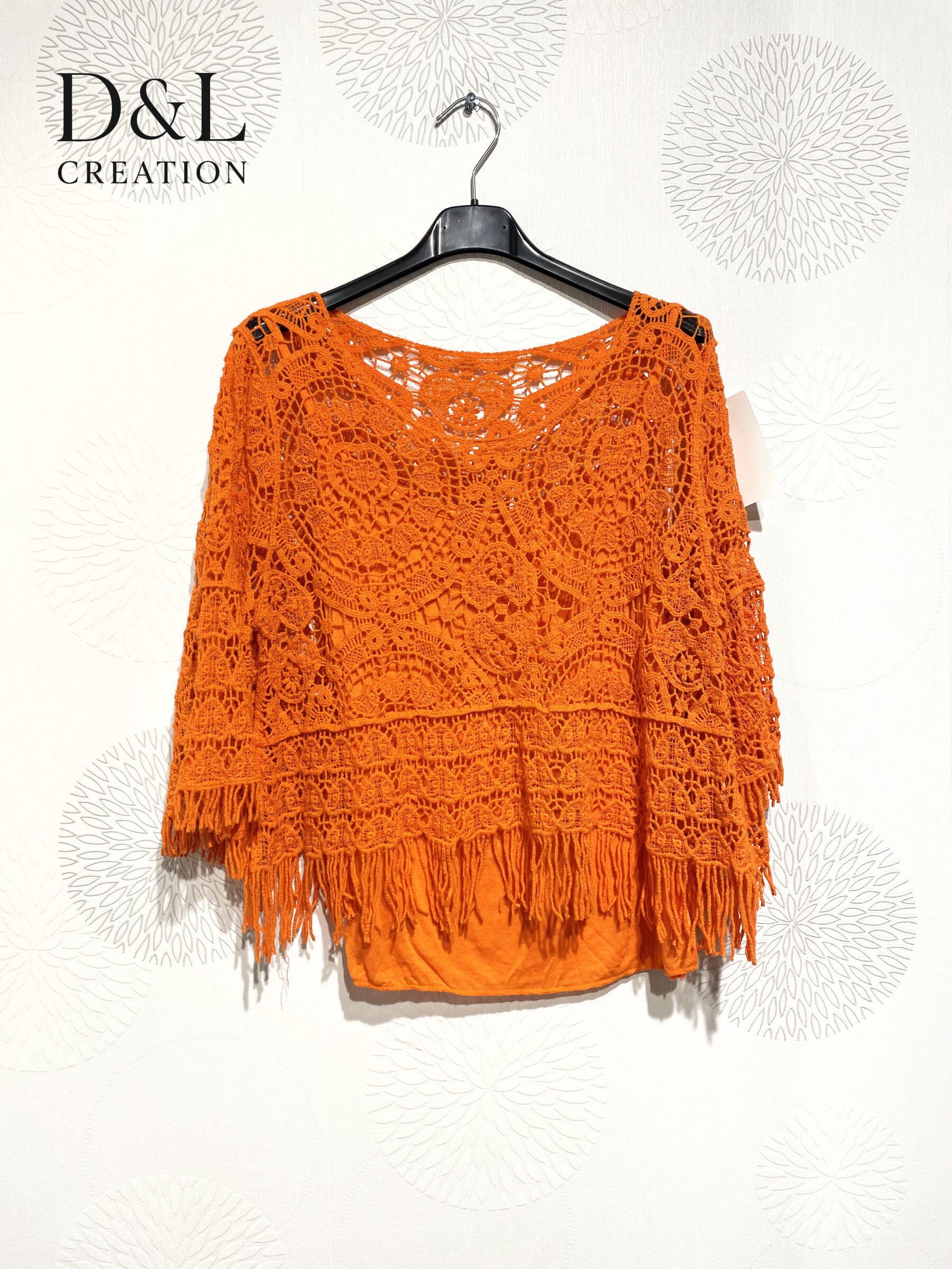Plus Size Top 2 pieces tank top and hook with fringes T38 to T46