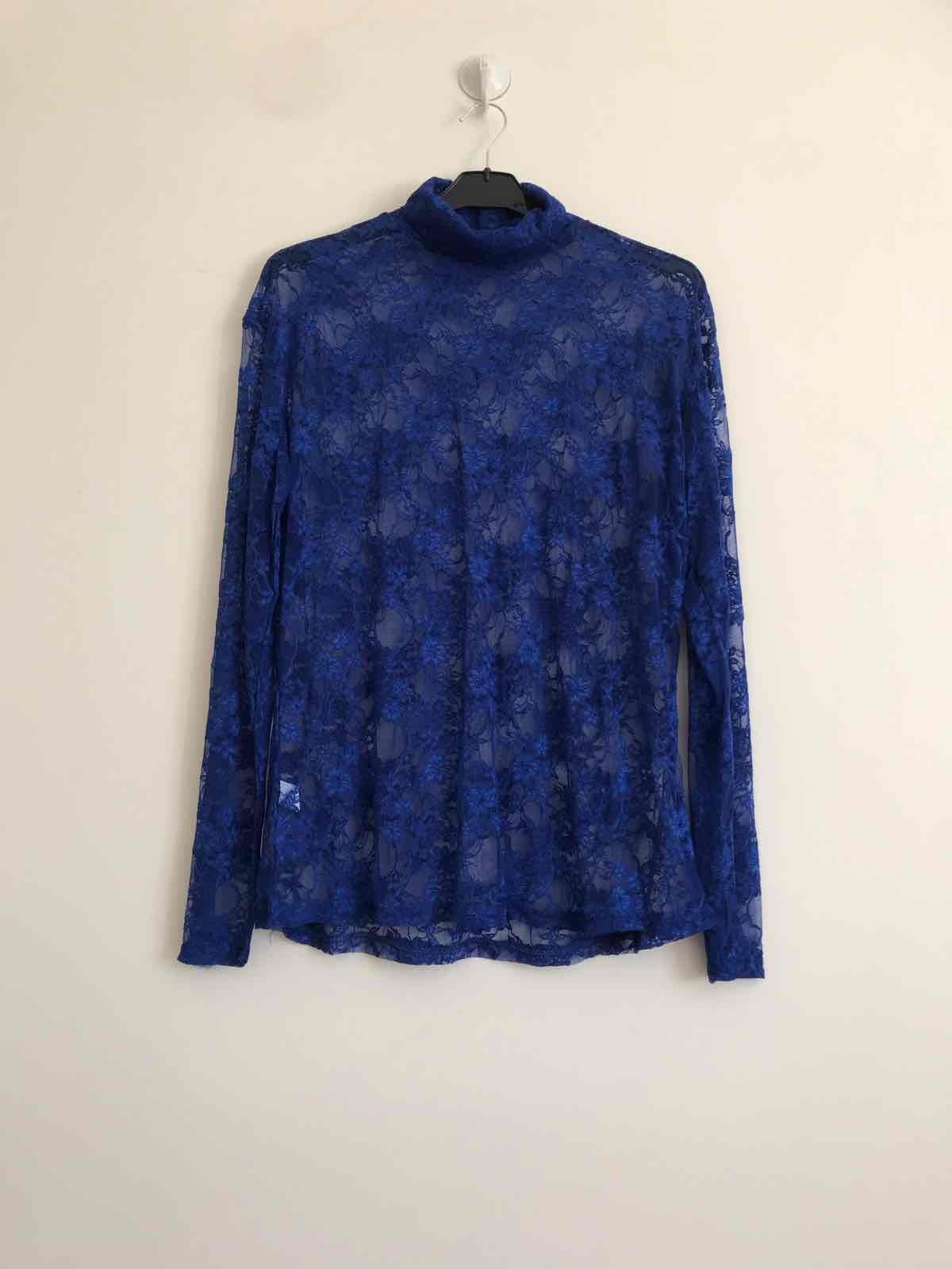 Turtleneck Lace Top i Stor Storlek
