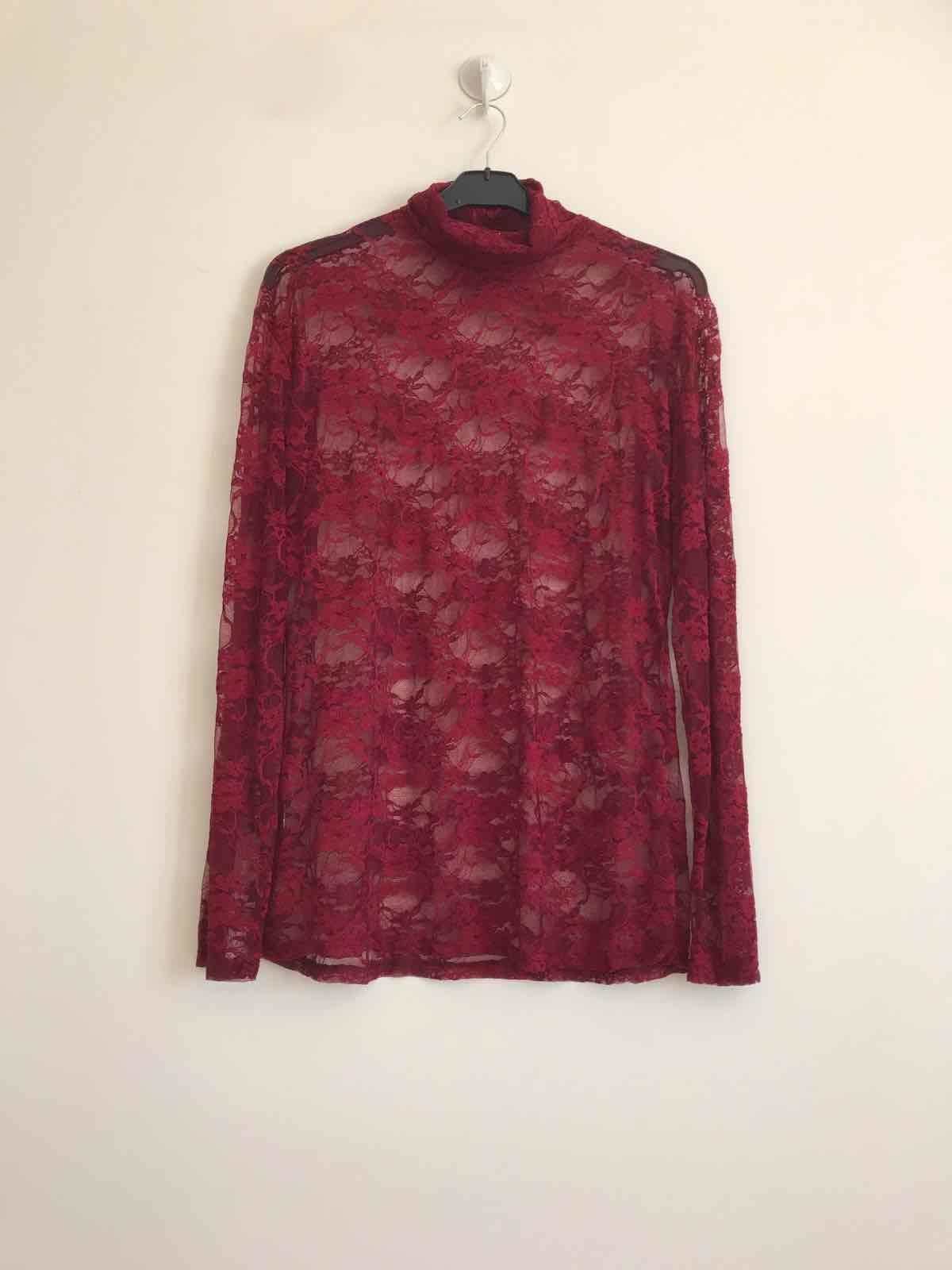 Turtleneck lace top i Stor Storlek