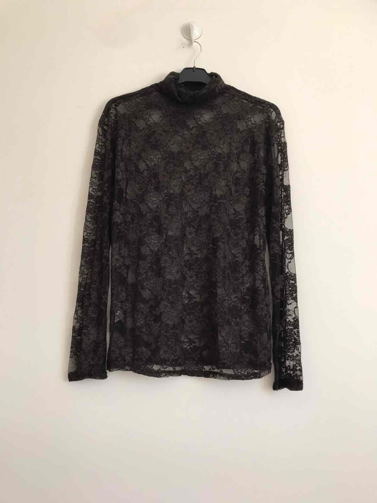 Turtleneck Lace Top i Stor Storlek