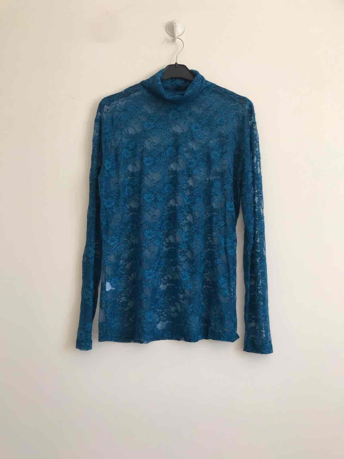 Turtleneck Lace Top i Stor Storlek