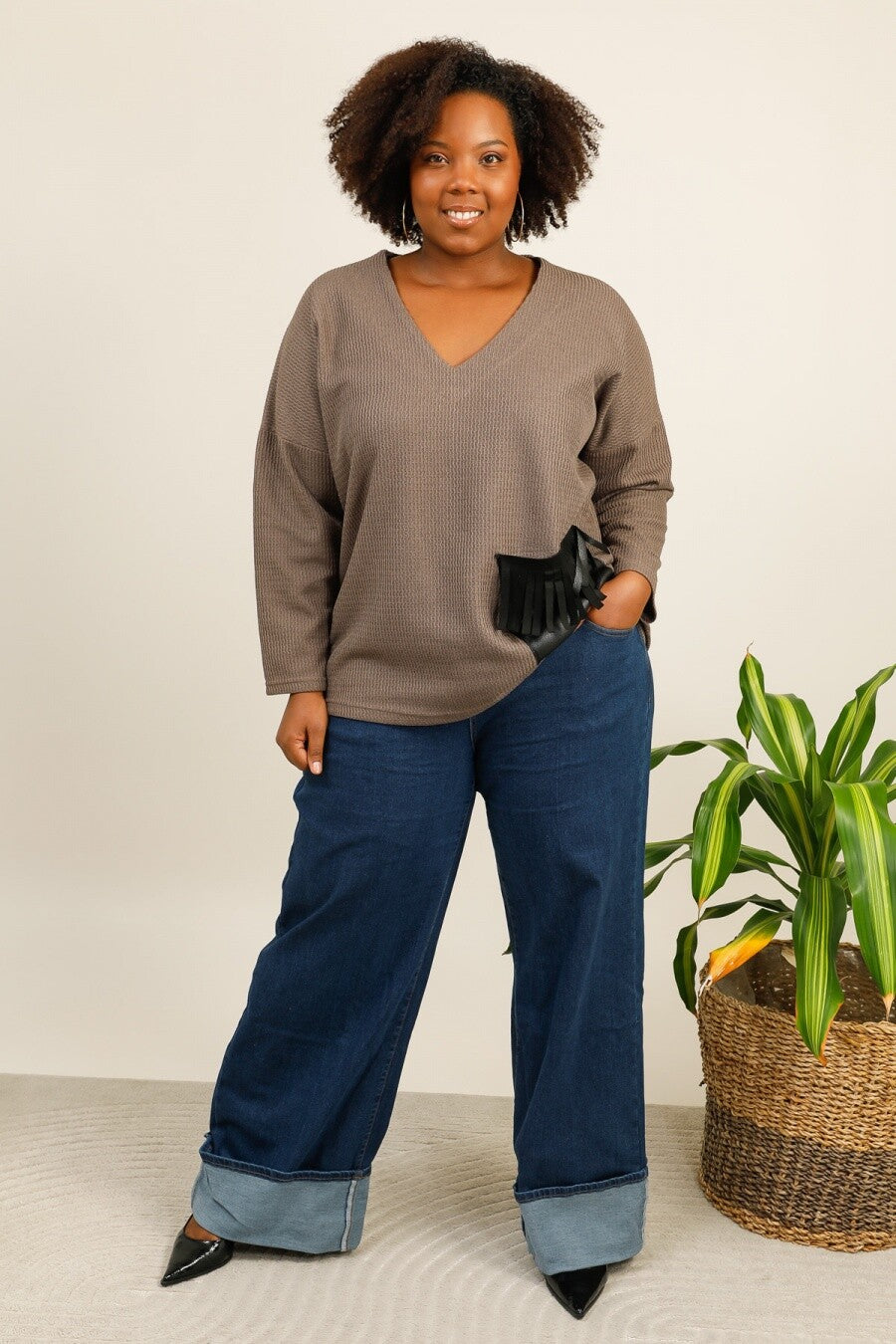 Plus size top i Stor Storlek