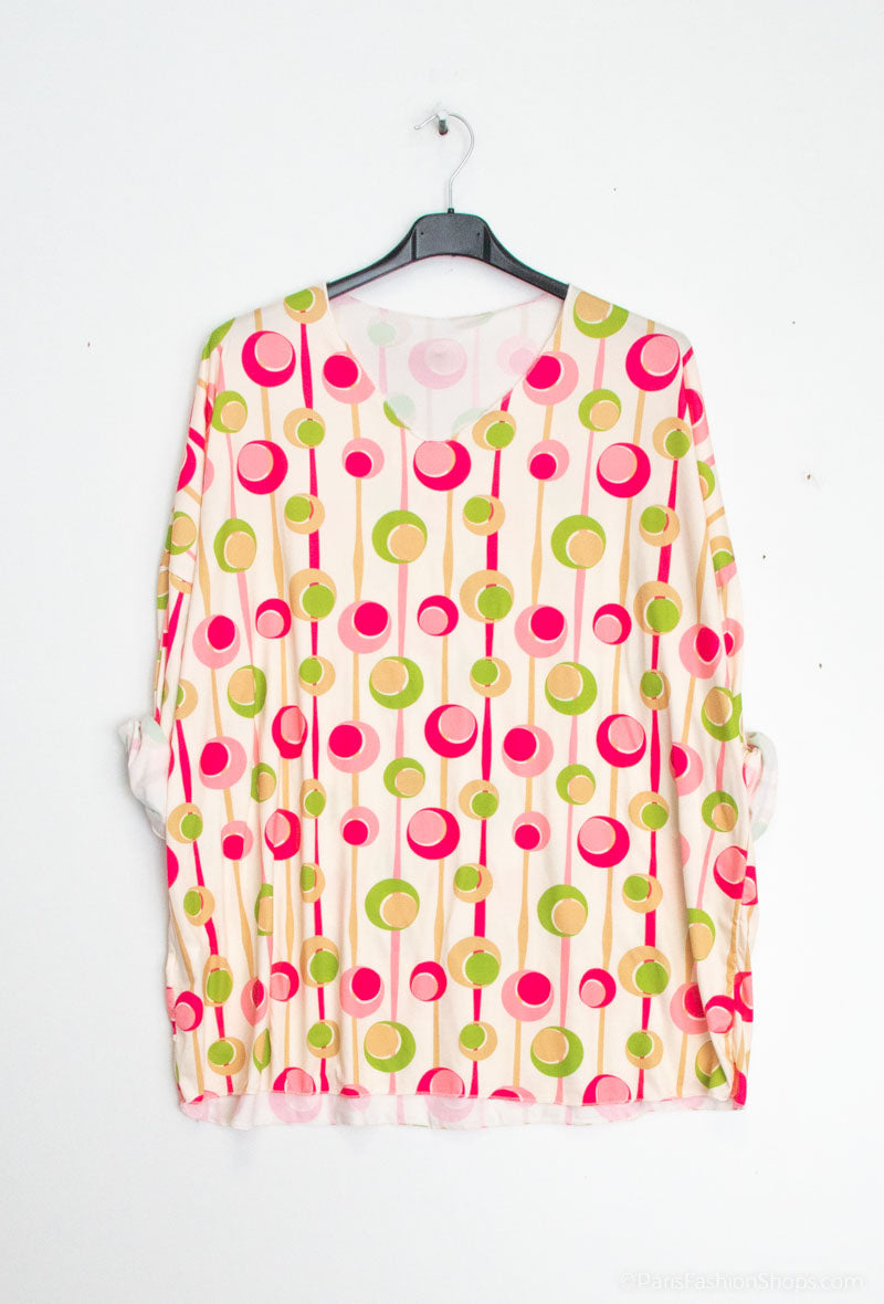 Plus Size Rundtryckt Topp