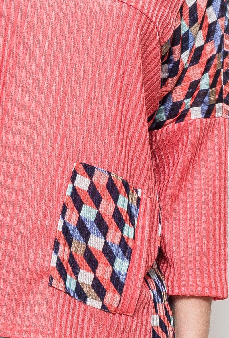 Printed top i Stor Storlek