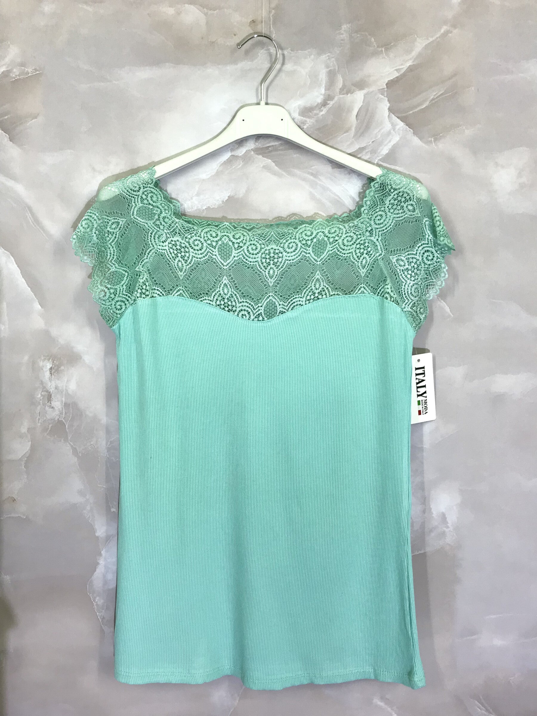 Kortärmad båt-krage spets topp i Stor Storlek