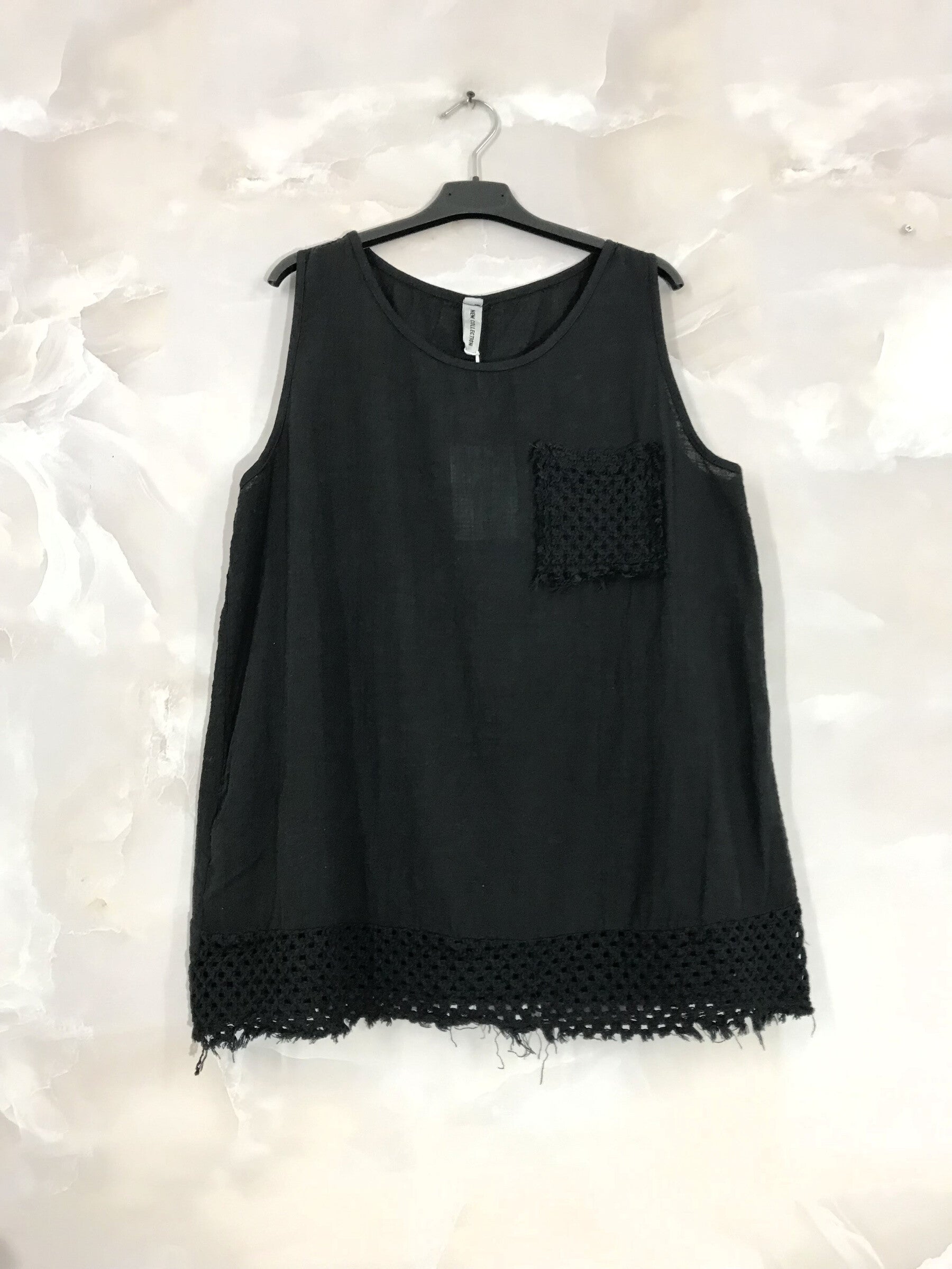Plus Size Top without cotton sleeve with T38 lace pocket at T46
