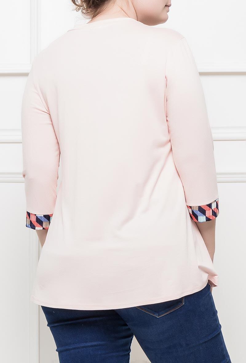 Checked tunic i Stor Storlek