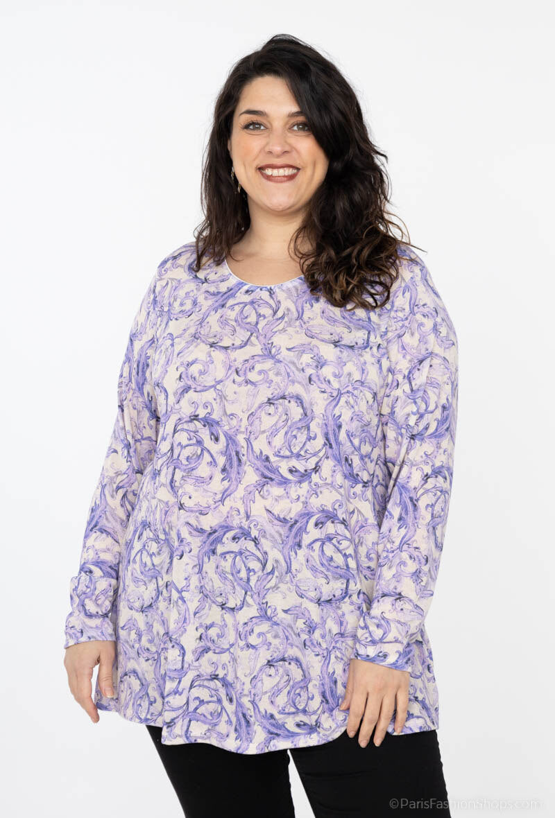 Printes tunic i Stor Storlek