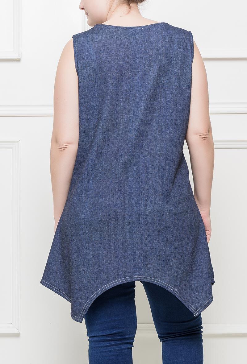 Mönstrad tunika i Stor Storlek