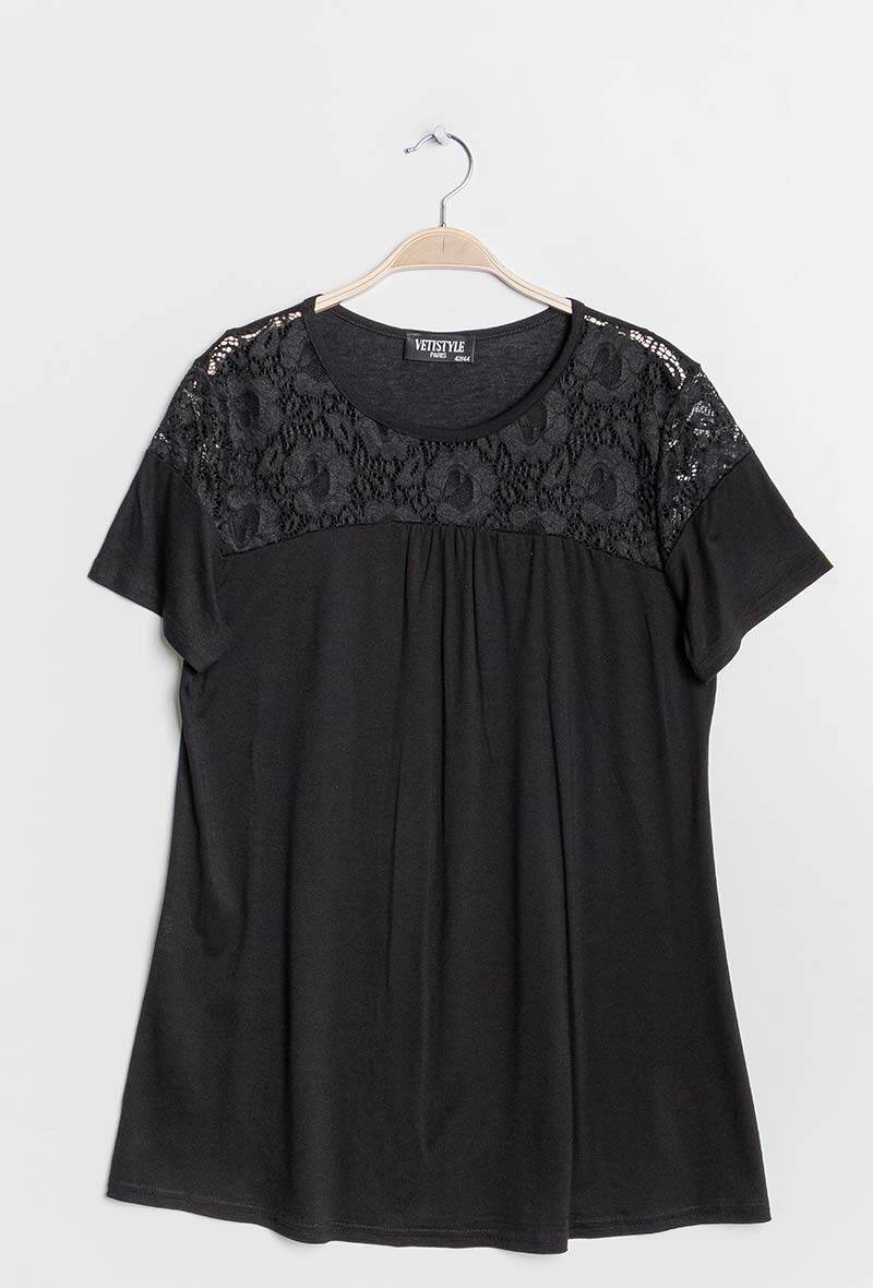 Tunika med spets i Stor Storlek