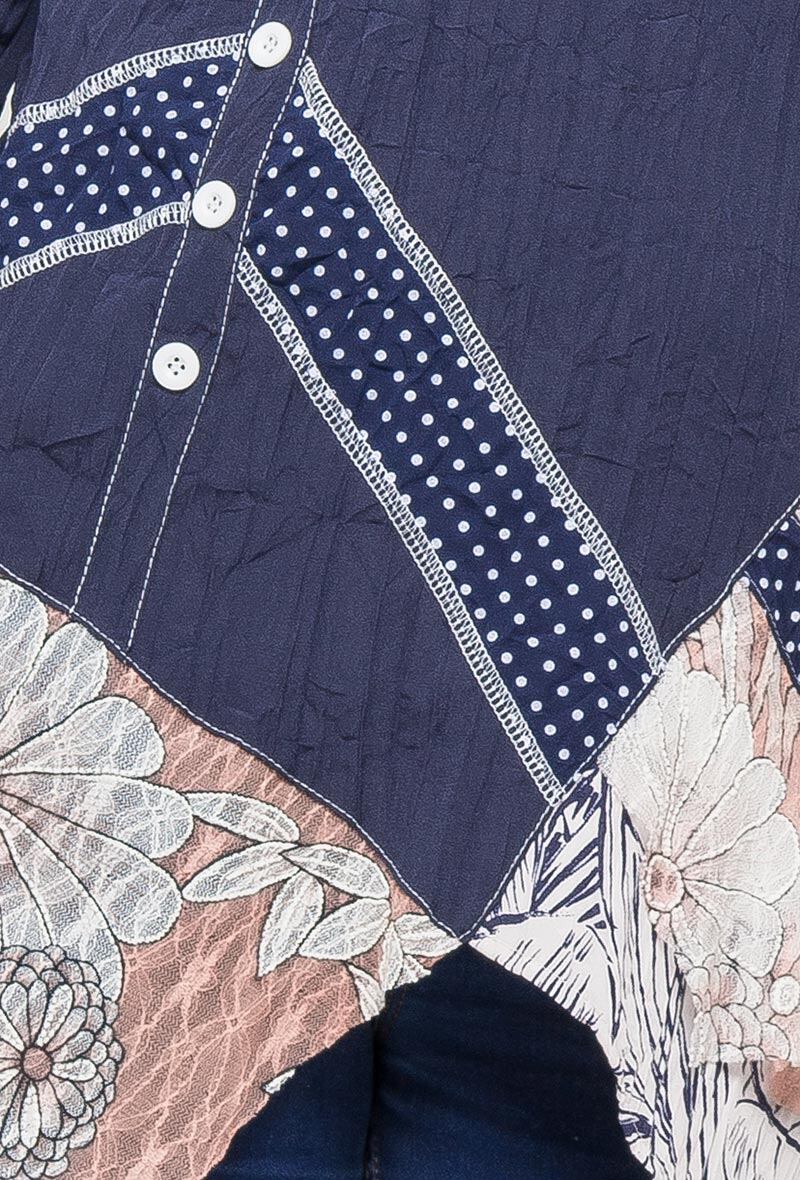 Bi-material tunic i Stor Storlek