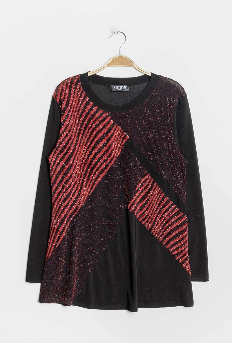 Shiny tunic i Stor Storlek