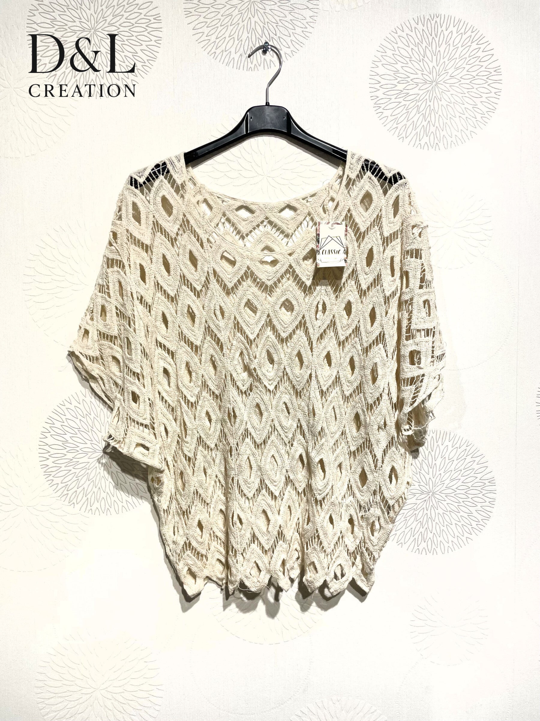 Plus Size T38 short -sleeved embroidery tunic to T50