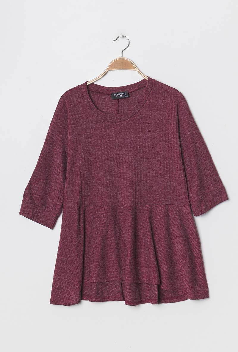 Ribbed tunic i Stor Storlek