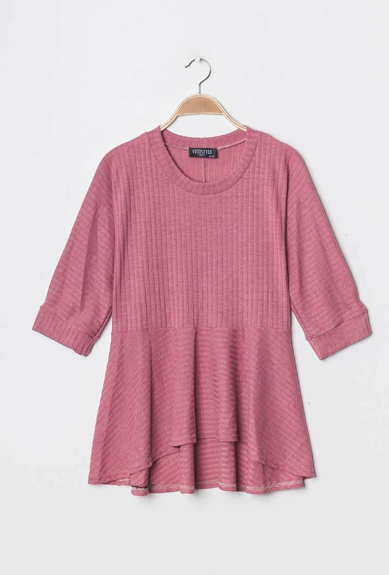 Ribbed tunic i Stor Storlek