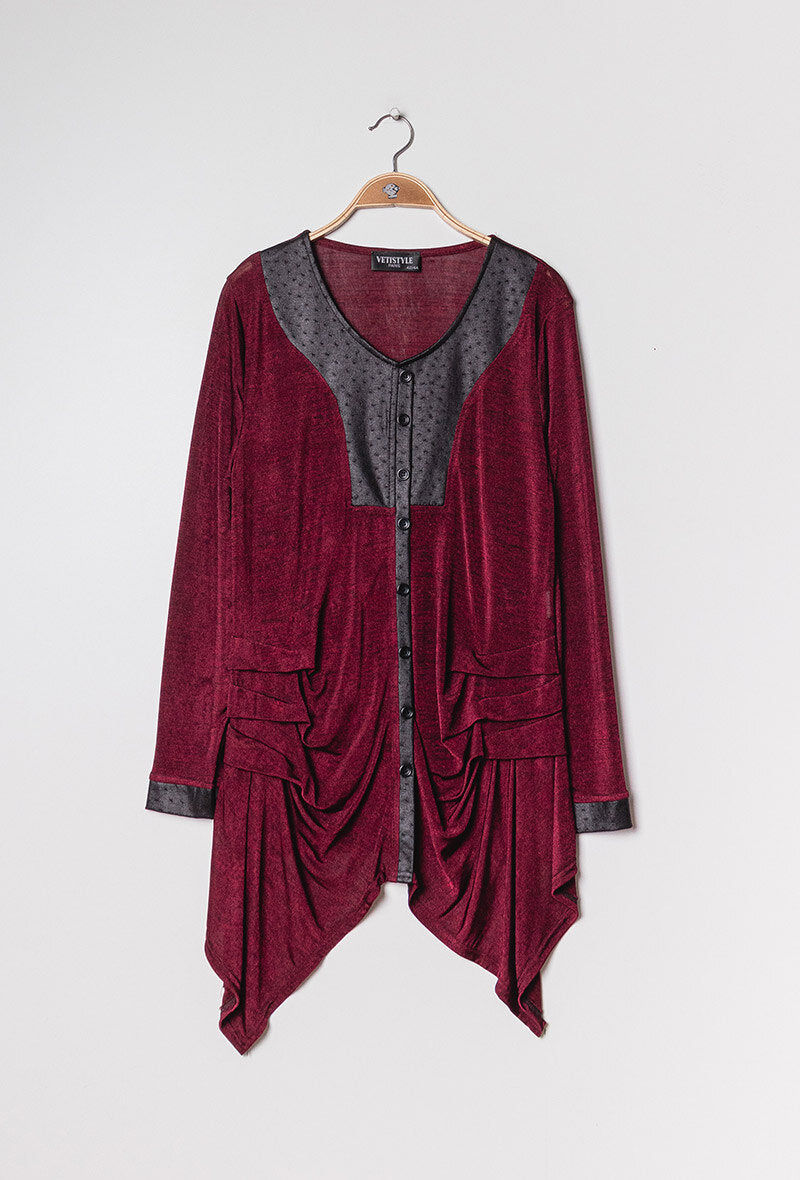 Draped tunic i Stor Storlek