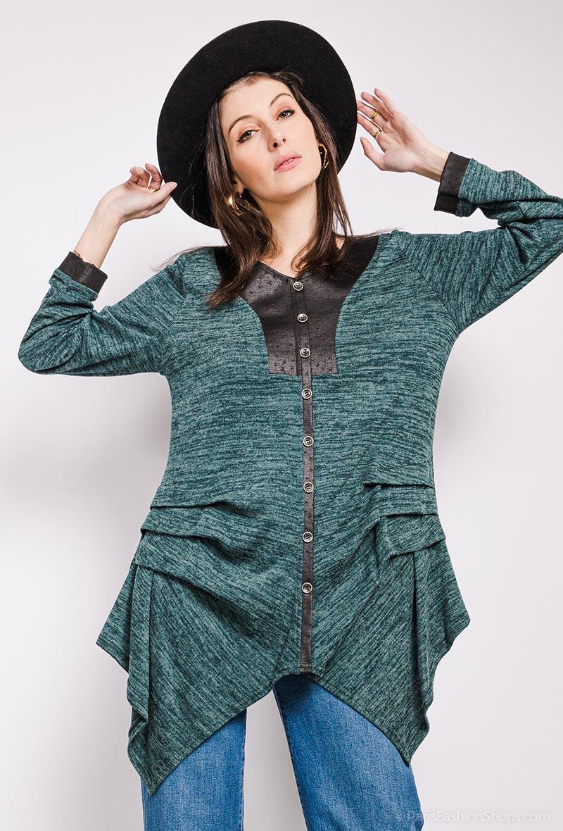 Draped tunic i Stor Storlek – Elegant och Bekväm