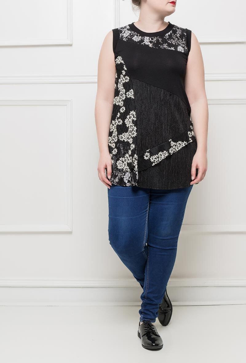 Floral tunic i Stor Storlek