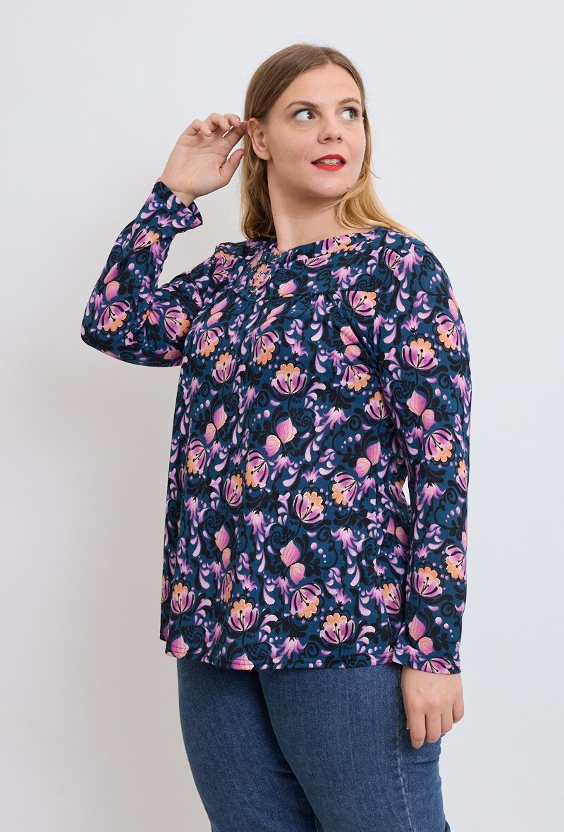 Plus Size Printed Tunic för Stilsäkra Kvinnor