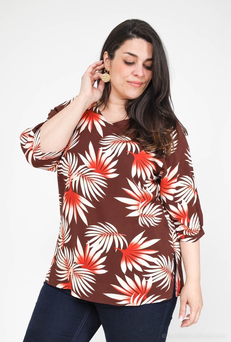 Printed tunic i Plus Size