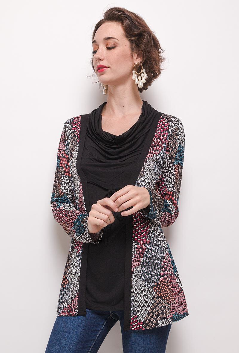 Printed tunic i Stor Storlek