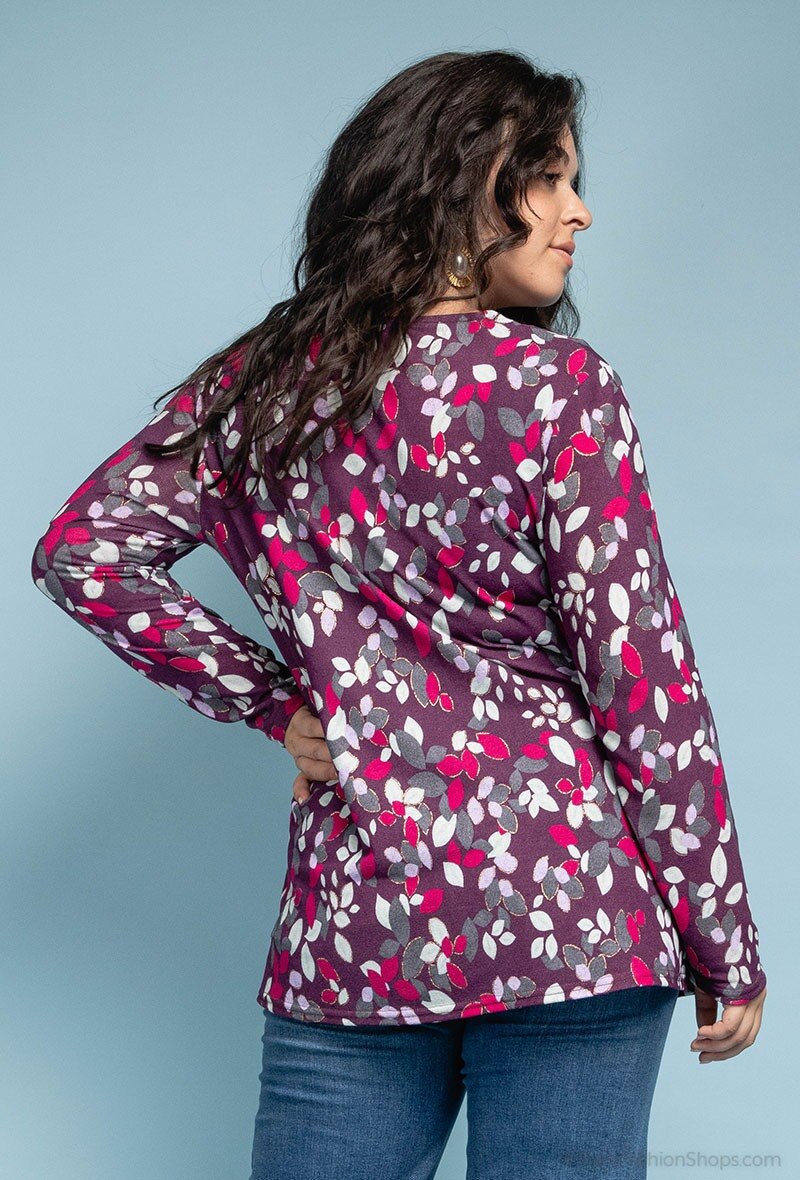 Tryckt tunika i Stor Storlek