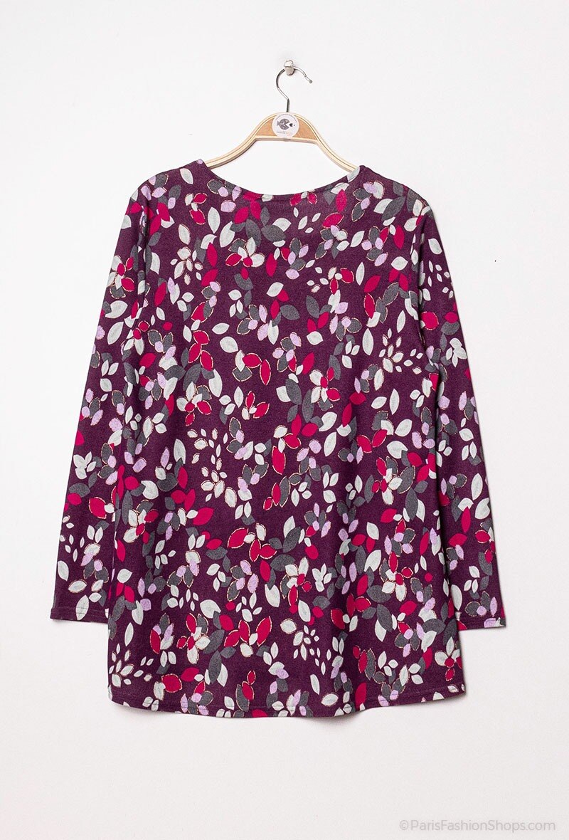 Printed tunic i Stor Storlek