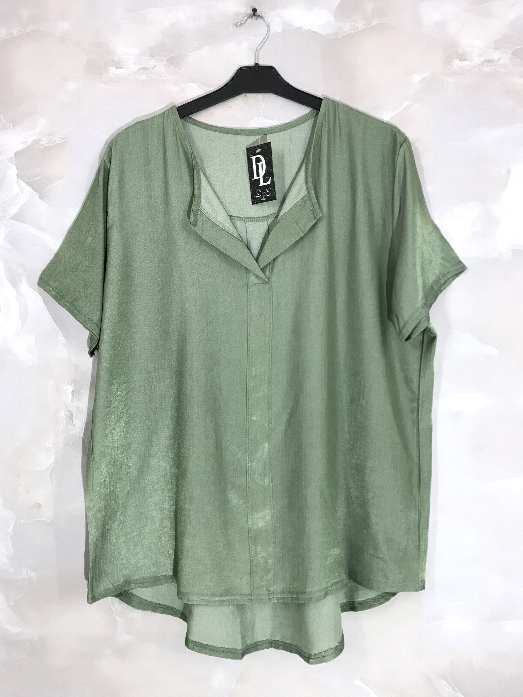 Kortärmad tunika i Lyocell T38 till T50 i Plus Size