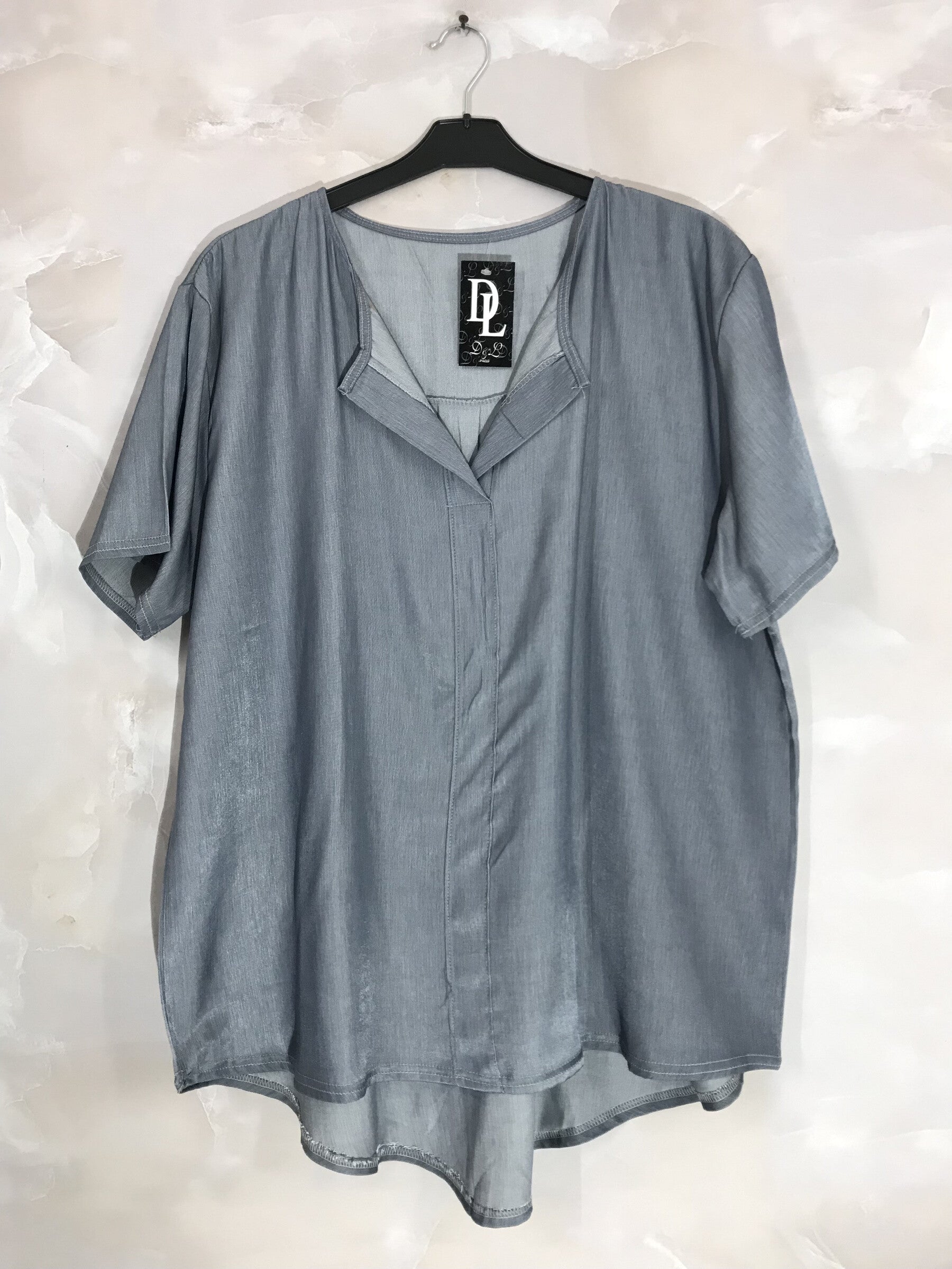 Kortärmad tunika i Lyocell T38 till T50 i Plus Size