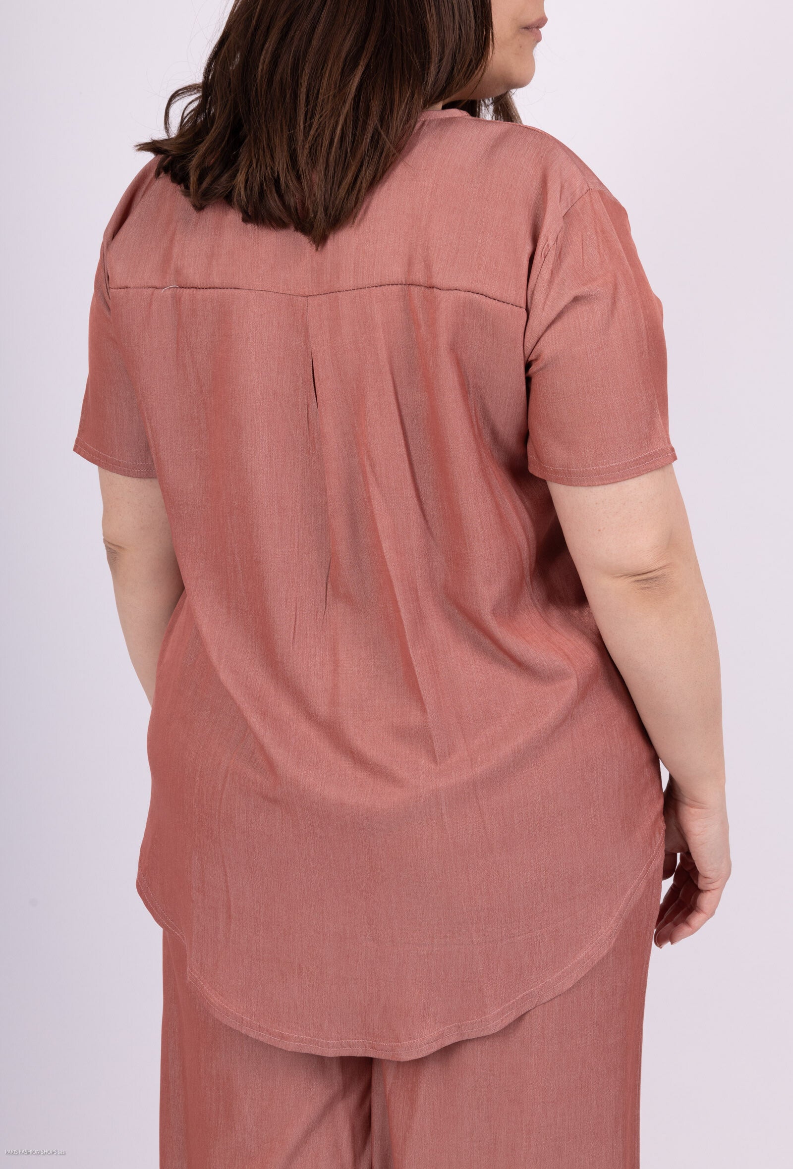 Kortärmad tunika i Lyocell T38 till T50 i Plus Size