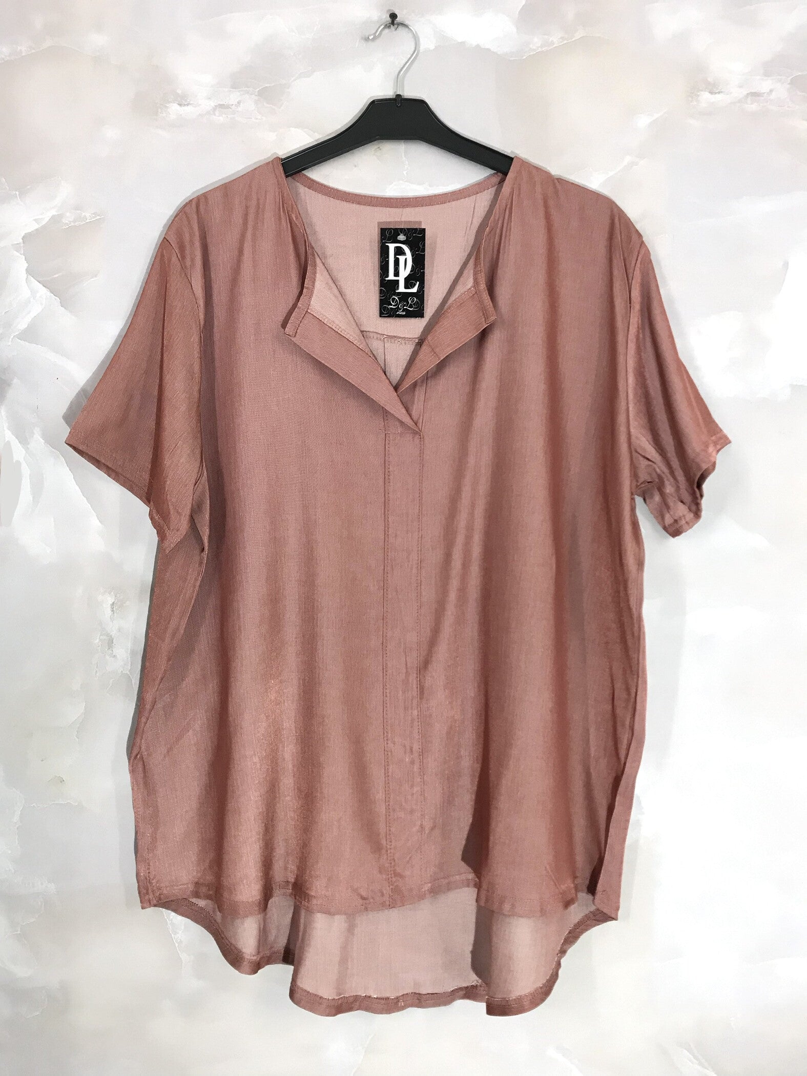 Kortärmad tunika i Lyocell T38 till T50 i Plus Size