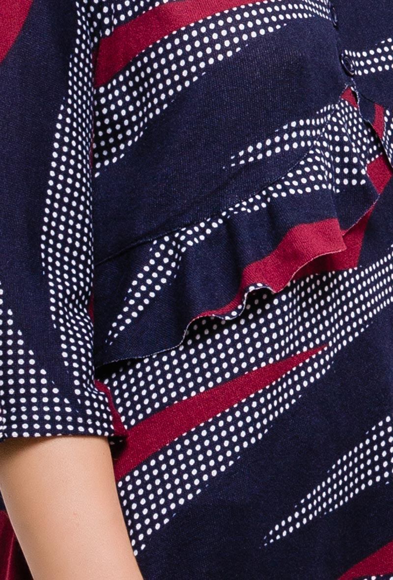 Randig tunika i Stor Storlek