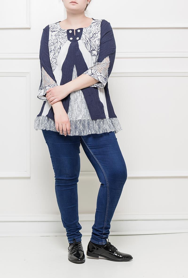 Ruffle tunic i Stor Storlek