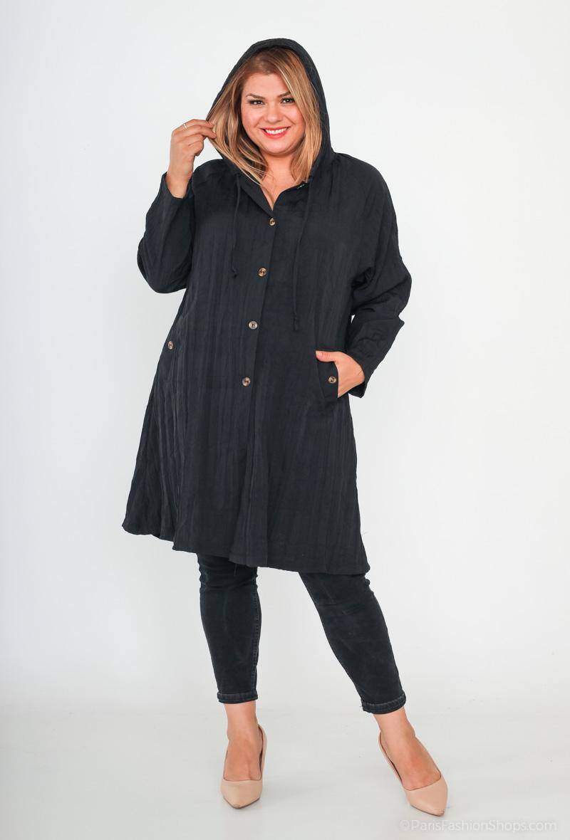 Plus Size Jacka med Huva