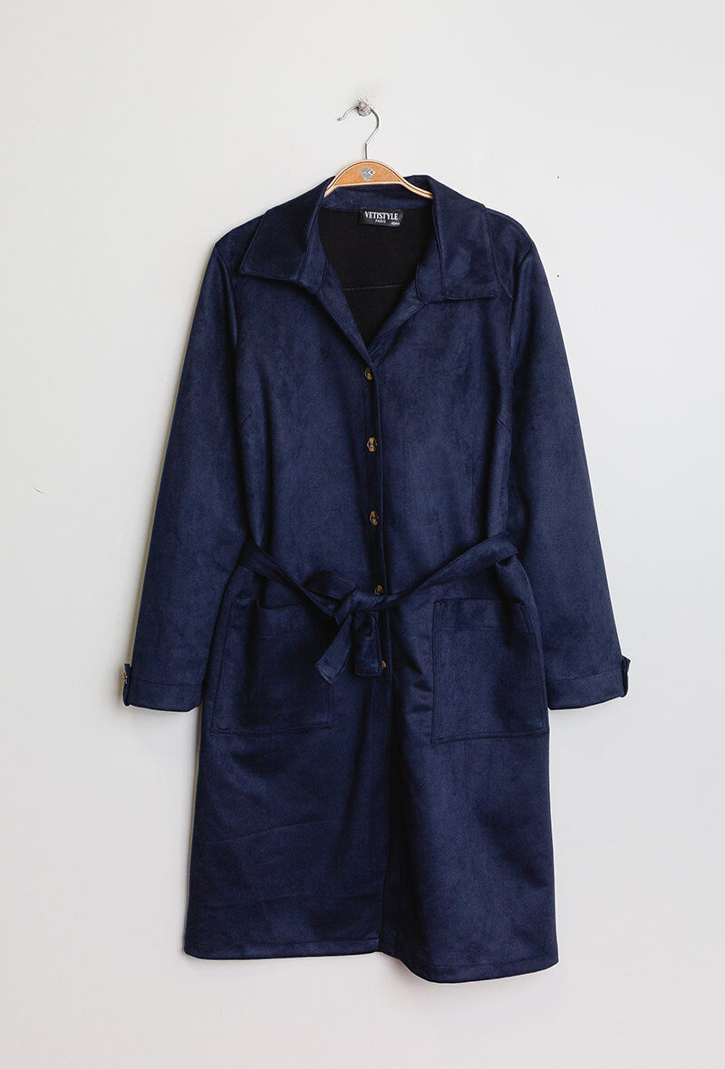 Faux suede shirt jacket i Stor Storlek