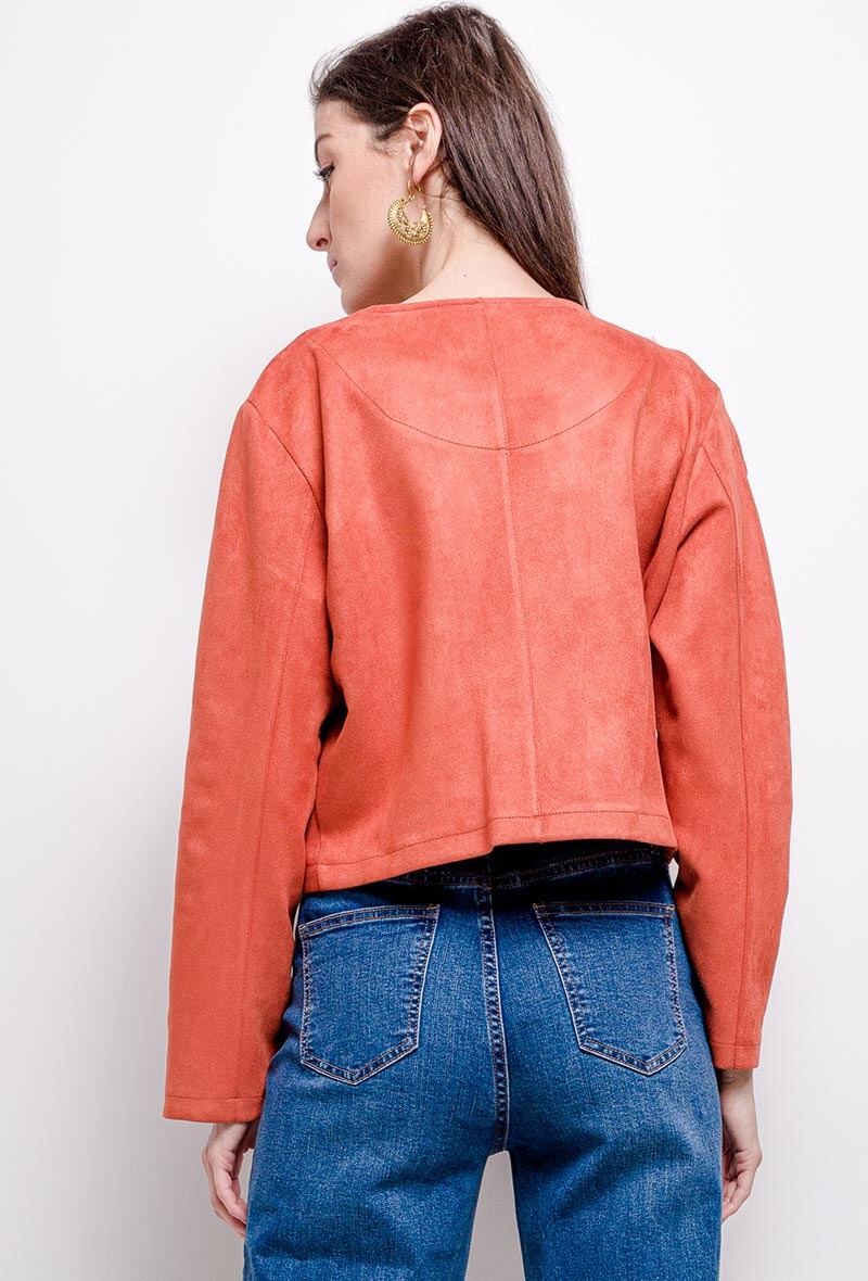 Suede jacket i Stor Storlek