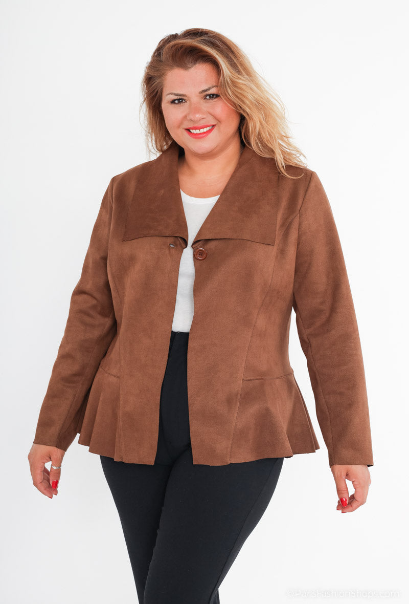 Suede jacket i Stor Storlek