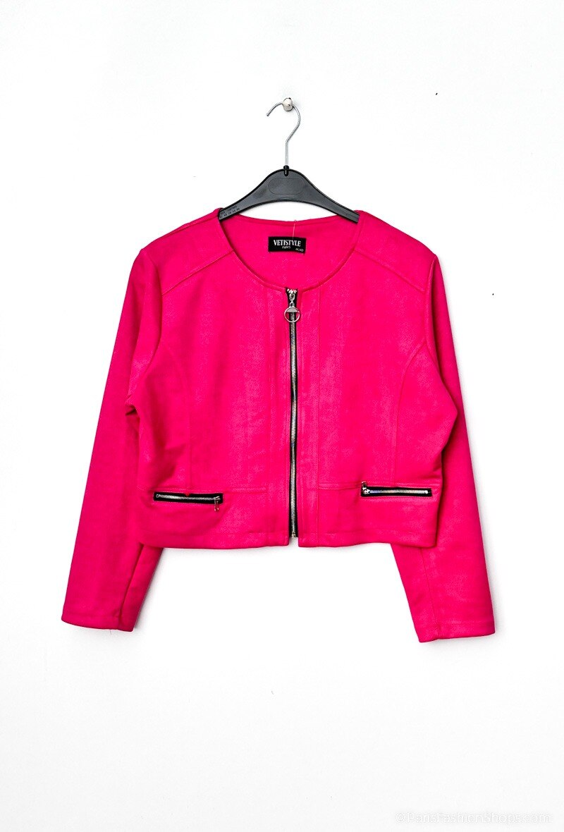 Suede jacket i Stor Storlek