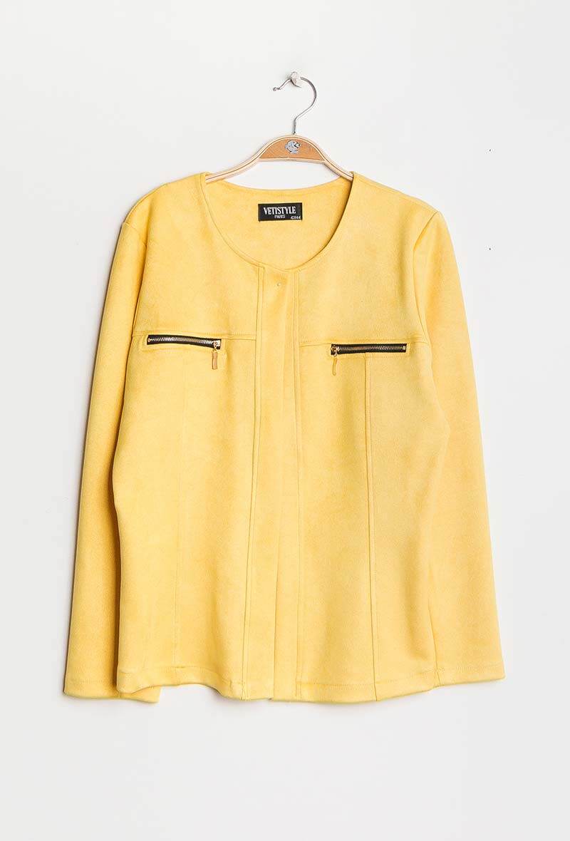 Suede jacket i Stor Storlek