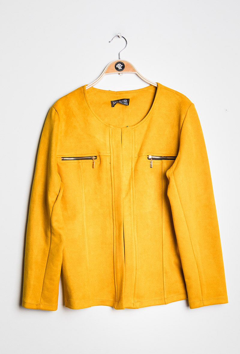 Suede jacket i Stor Storlek