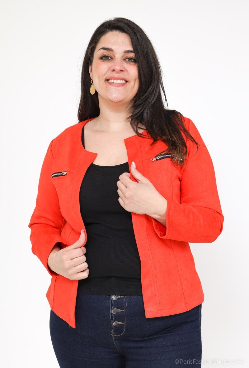 Plus Size Suede effect jacket