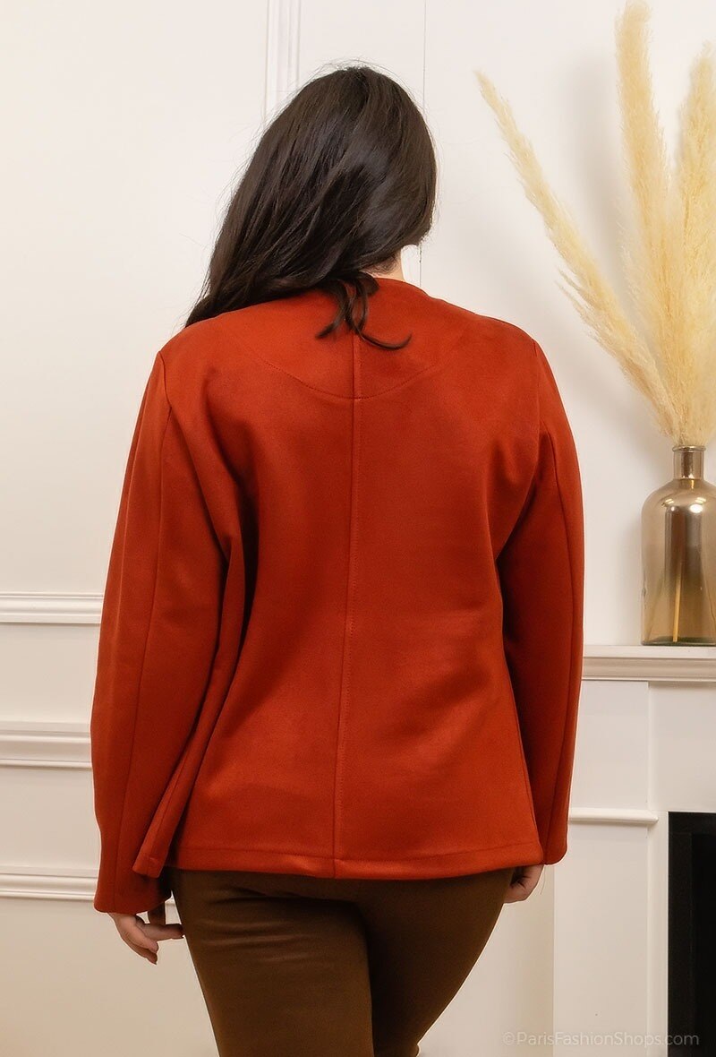 Suede jacket i Stor Storlek