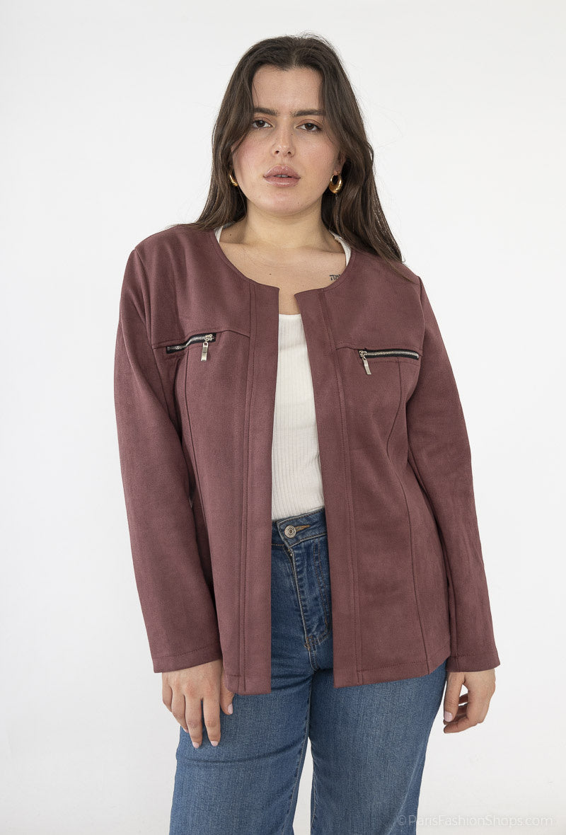Plus Size Suede effect jacket