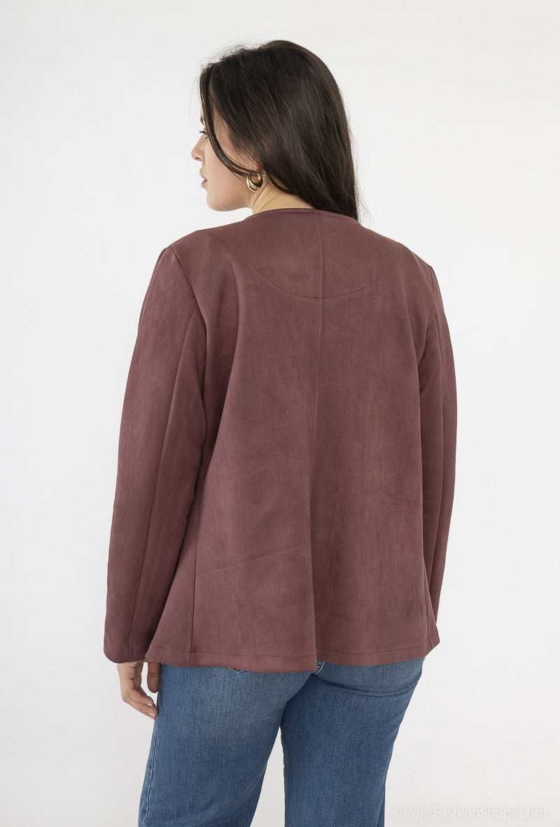 Plus Size Mocka Effekt Jacka